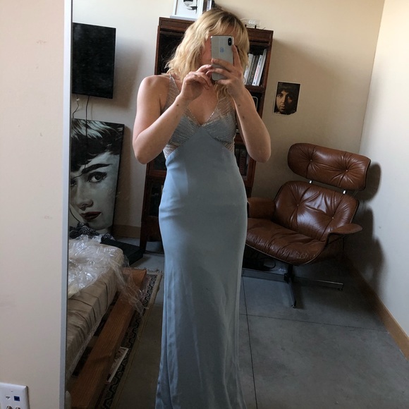 Beaded blue pageant gown/prom dress - Picture 5 of 5